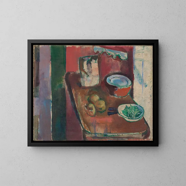 Die rote Küche - Ludvig Karsten — gerahmtes Bild an der Wand