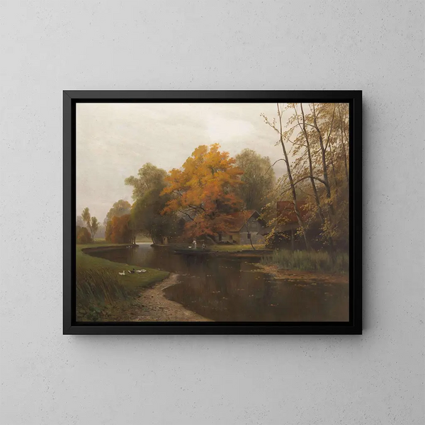 Herbst am Wasserufer - Ludvík Bartók — gerahmtes Bild an der Wand
