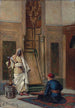 Ein Musiker und ein Wächter in einem orientalischen Interieur - Ludwig Deutsch — Ansicht des Kunstwerks