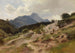 Vista di Mittenwald sulla catena montuosa del Karwendel - Ludwig Halauska — vista dell’opera