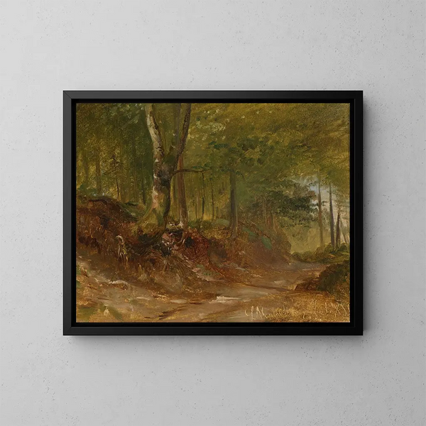 Waldweg - Ludwig Halauska — gerahmtes Bild an der Wand