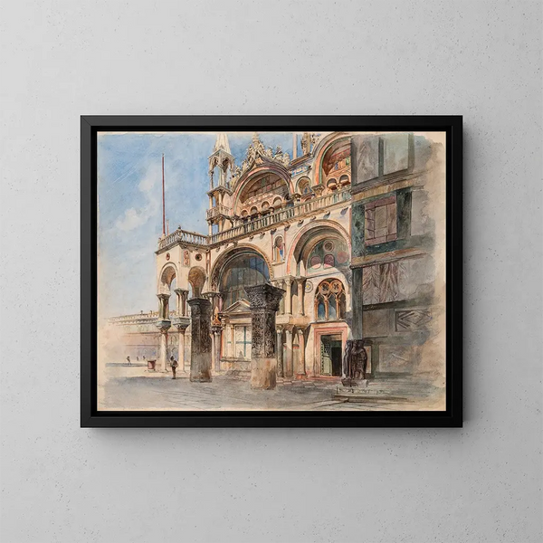 La basilica di San Marco a Venezia - Ludwig Johann Passini — quadro incorniciato alla parete