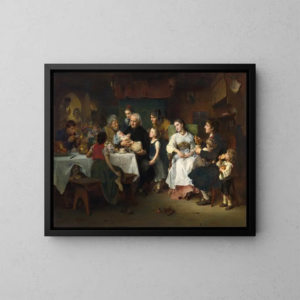 Le baptême - Ludwig Knaus — gerahmtes Bild an der Wand