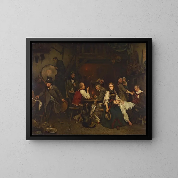Das Morgen nach dem Festival - Ludwig Knaus — gerahmtes Bild an der Wand