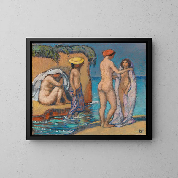 Sommertag - Ludwig von Hofmann — gerahmtes Bild an der Wand