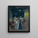 Café parisien la nuit - Ludwik de Laveaux — gerahmtes Bild an der Wand