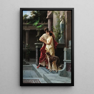 Luigi Crosio - An Amorous Couple with a Borzoi under a Statue of Pericles.webp