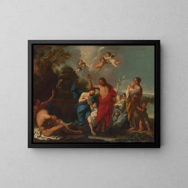 Le Baptême du Christ - Luigi Garzi — gerahmtes Bild an der Wand