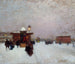 Porte Maillot sotto la neve di notte - Luigi Loir — vista dell’opera
