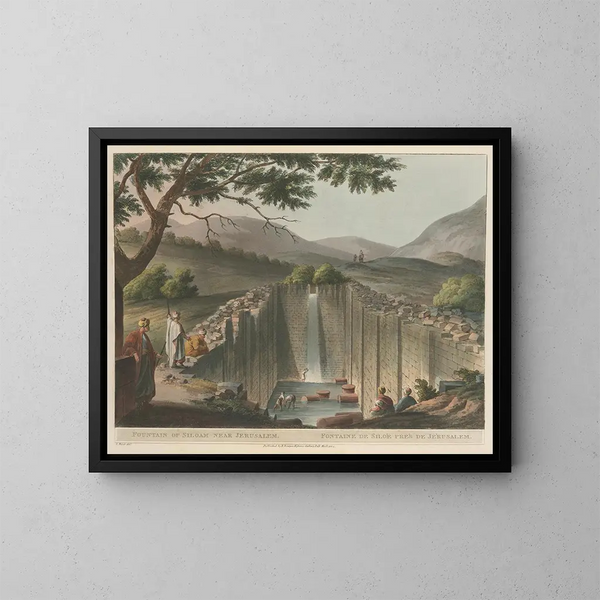 Fontaine de Siloé bei Jerusalem - Luigi Mayer — gerahmtes Bild an der Wand