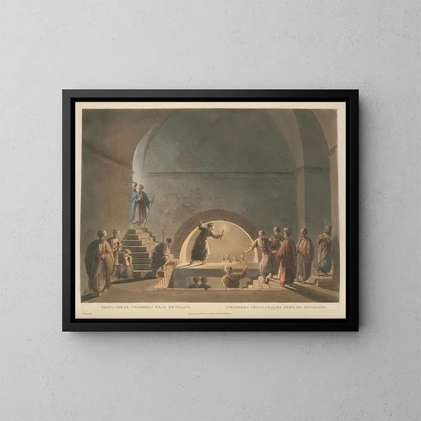 Chambres sépulcrales près de Béthanie - Luigi Mayer — gerahmtes Bild an der Wand