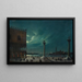 Venice, the Piazzetta in moonlight - Luigi Querena — framed artwork on a wall