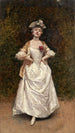 Elegantes Gemälde in weißem Kleid - Luis de Madrazo y Kuntz — Ansicht des Kunstwerks