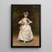 Elegantes Gemälde in weißem Kleid - Luis de Madrazo y Kuntz — gerahmtes Bild an der Wand