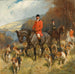 M. e Mme Lewis Priestman in caccia con le colline di Derwent in un paesaggio - John Charlton — ambientato in un interno