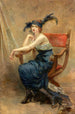 a seated woman in a Dagobert armchair - Madeleine Jeanne Lemaire — artwork view