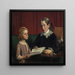 Mademoiselle Annette Hage 1814-1857 zeigt ihrem Neffen Hother Hage 1849-1904 ein Buch über Pflanzen - Wilhelm Marstrand — gerahmtes Bild an der Wand
