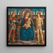Madone und Kind sitzend mit Saint Michel und Saint Sébastien - Filippo d'Antonio Filippelli — gerahmtes Bild an der Wand