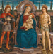 Madone und Kind sitzend mit Saint Michel und Saint Sébastien - Filippo d'Antonio Filippelli — Ansicht des Kunstwerks