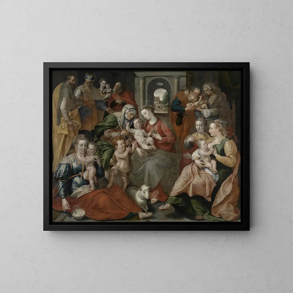 Die Familie der heiligen Anna - Maerten de Vos — gerahmtes Bild an der Wand