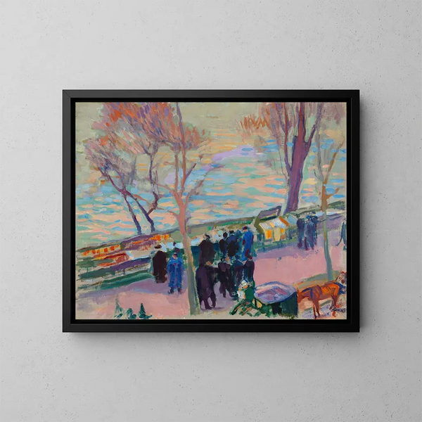 Ufer der Seine - Magnus Enckell — gerahmtes Bild an der Wand