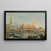 Venice painting, view of the Molo from the Bacino di San Marco with the Zecca and the Doge's Palace - Canaletto manner — framed artwork on a wall