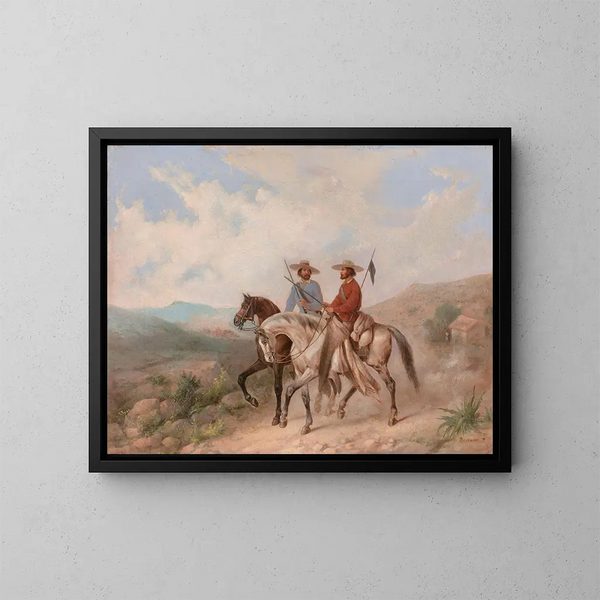 Chicanos-Gemälde - Manuel Serrano — gerahmtes Bild an der Wand
