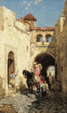 Straßenszene in Algerien - Marc Alfred Chataud — gerahmtes Bild an der Wand