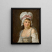Portrait einer Frau mit weißem Schal - Marc Antoine Bilcocq — gerahmtes Bild an der Wand
