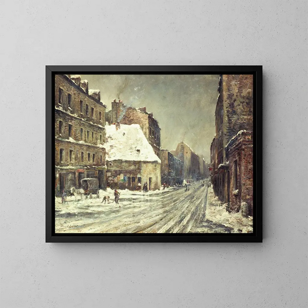 La Rue du Mont-Cenis, effet de neige - Léon Cogniet — quadro incorniciato alla parete