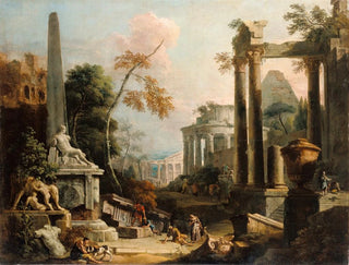 Marco Ricci - Landscape with Classical Ruins and Figures.webp