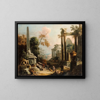 Marco Ricci - Landscape with Classical Ruins and Figures.webp