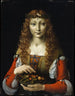 Mädchen mit Kirschen - Marco d'Oggiono — Ansicht des Kunstwerks