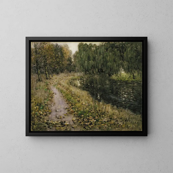 Herbst am Flussufer - Margaret Stoddart — gerahmtes Bild an der Wand