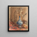 Stillleben mit einer chinesischen Vase und getrockneten Sonnenblumen - Maria Vos — gerahmtes Bild an der Wand