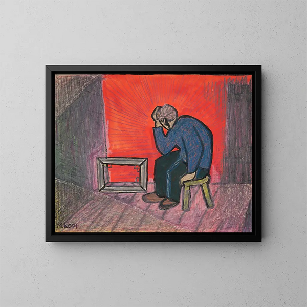 Malheur à l'artiste, malheur et pauvreté à foison - Marian Kopf — gerahmtes Bild an der Wand