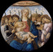 Marie mit dem Kind und singenden Engeln - Sandro Botticelli — in einem Innenraum präsentiert