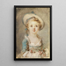Giovane ragazza con cappello e mazzo di fiori - Marie-Anne Fragonard — quadro incorniciato alla parete