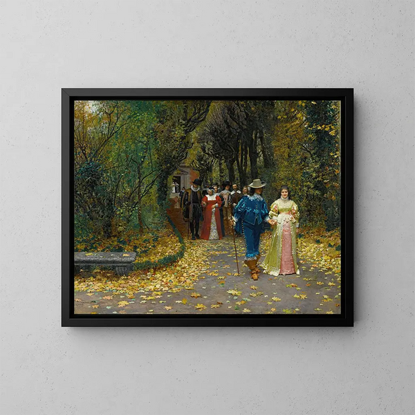 Die Verlobten - Marie-François Firmin-Girard — gerahmtes Bild an der Wand
