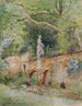 Pont en briques avec une figure en pierre Mödling - Marie Egner — Ansicht des Kunstwerks