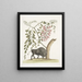 Bison d'Amérique Pseudo Acacia hispida à fleurs roses - Mark Catesby — gerahmtes Bild an der Wand