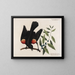 Der Amsel mit roten Flügeln, des Lorbeerstrauchs mit breiten Blättern und der Beerenkerze - Mark Catesby — gerahmtes Bild an der Wand