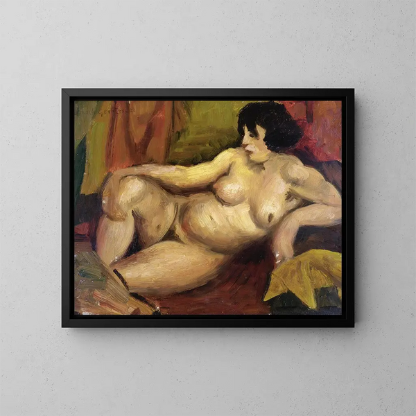Nackt liegend - Mark Gertler — gerahmtes Bild an der Wand