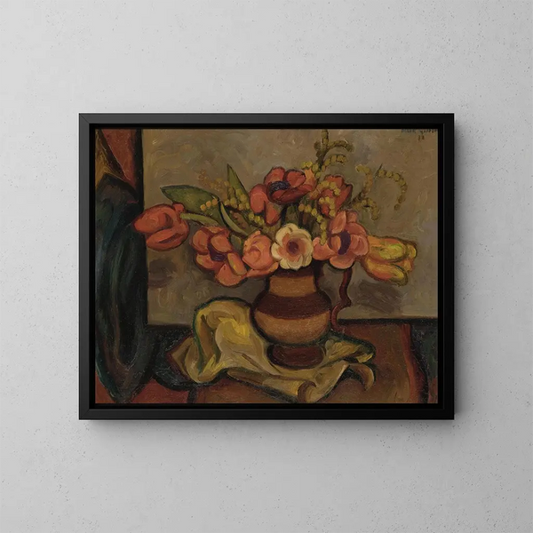 Tulpen und Mimose - Mark Gertler — gerahmtes Bild an der Wand