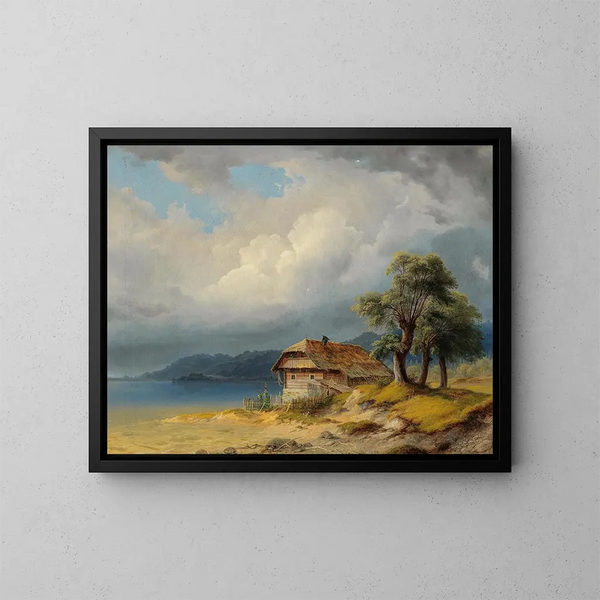 eines Fischerschutzhauses am Wörthersee - Markus Pernhart — gerahmtes Bild an der Wand