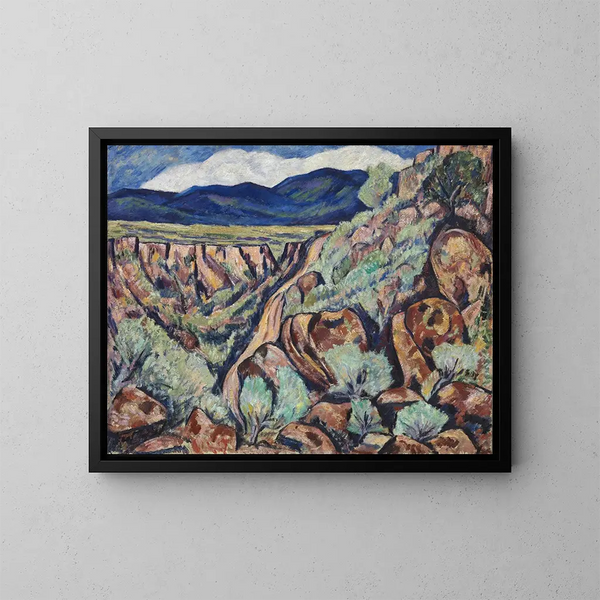 Landschaft des New Mexico - Marsden Hartley — gerahmtes Bild an der Wand