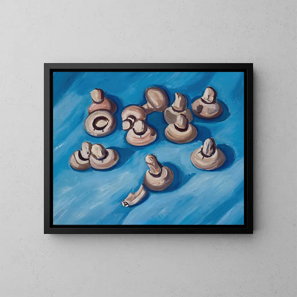Champignons sur un fond bleu - Marsden Hartley — gerahmtes Bild an der Wand