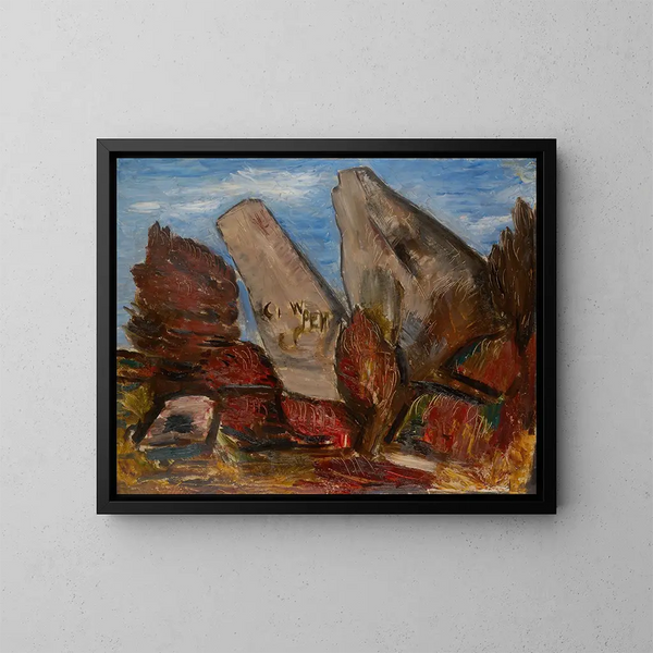 Mâchoire de baleine, Dogtown Common, Cape Ann, Massachusetts - Marsden Hartley — gerahmtes Bild an der Wand