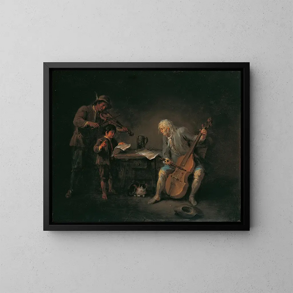Musiker - Martin Johann Schmidt — gerahmtes Bild an der Wand