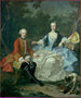 Der Graf Giacomo Durazzo verkleidet als Jäger mit seiner Frau Ernestine Aloisia Ungnad von Weissenwolff - Martin van Meytens — Ansicht des Kunstwerks